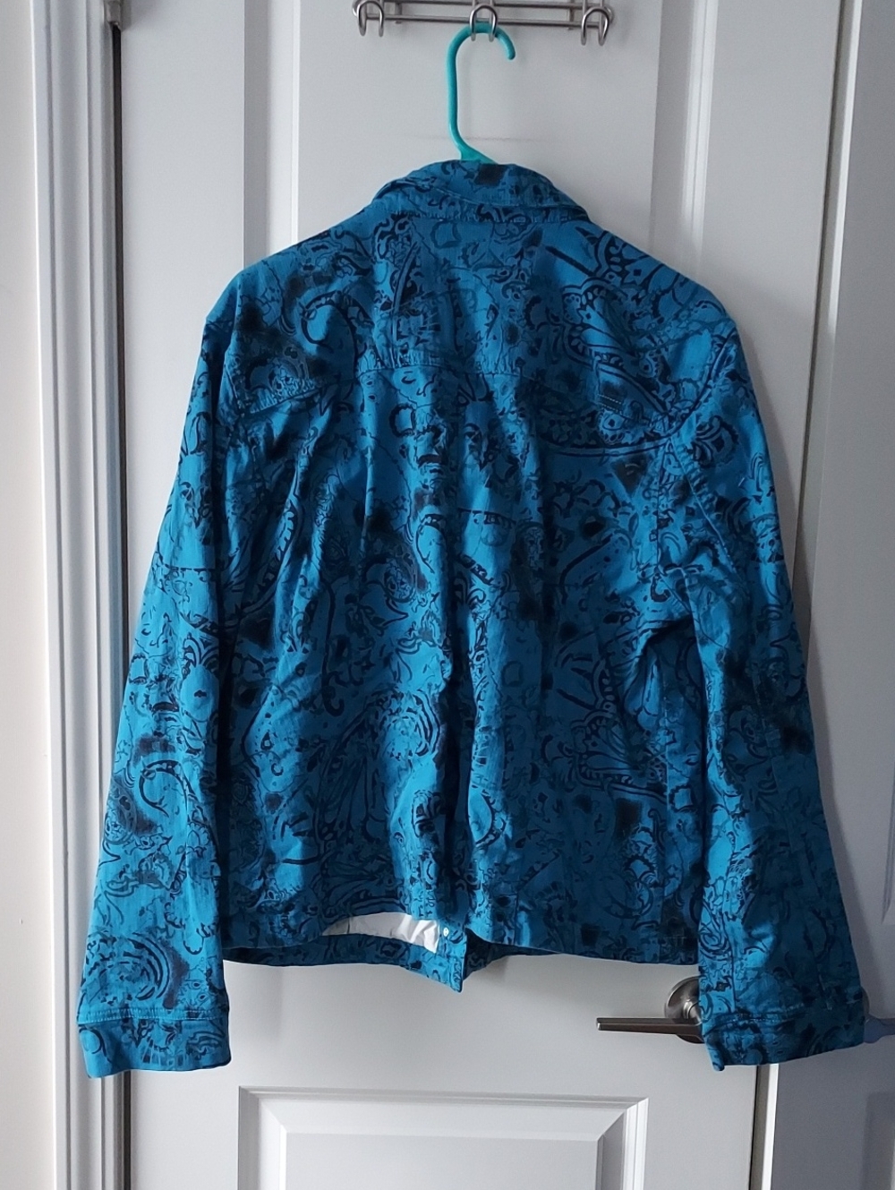 Erika Blue Patterned Button-Up Jacket - Picture 8 of 13